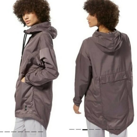 REEBOK Training Supply Parka Jacket Windbreaker Almost Grey Size Medium - Picture 1 of 16
